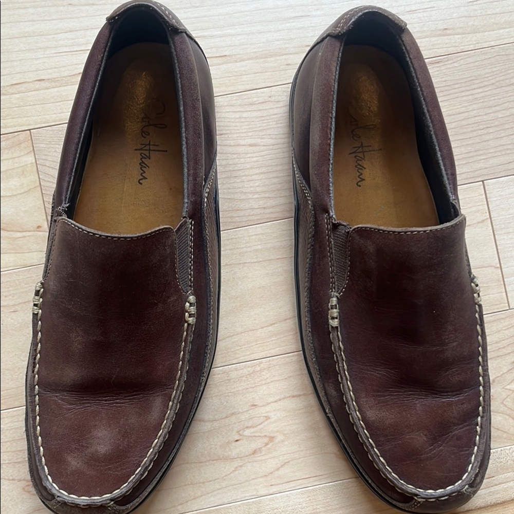 Cole Haan Tucker Venetian Brown Leather Slip-On Loafers